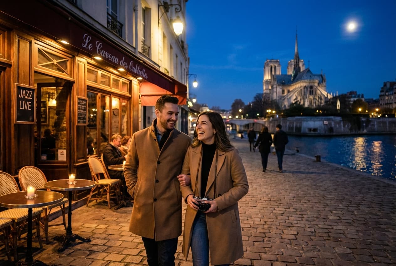 After-Hours Paris: jazz cellars, candlelit bistros, and Seine-side moonlight wanders