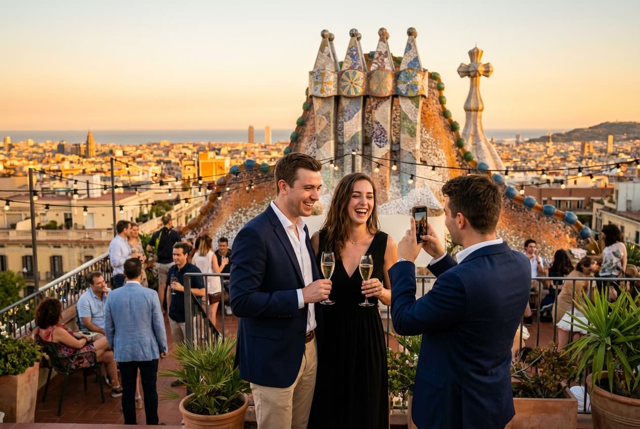 Barcelona: Modernist rooftops, sunset terraces & seaside cava — 4-day romantic escape