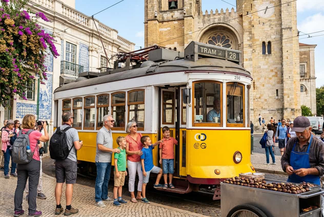 Classic Lisbon day: Castle, Alfama, market lunch & Carcavelos beach Classic Lisbon day: Castle, Alfama, market lunch & Carcavelos beach