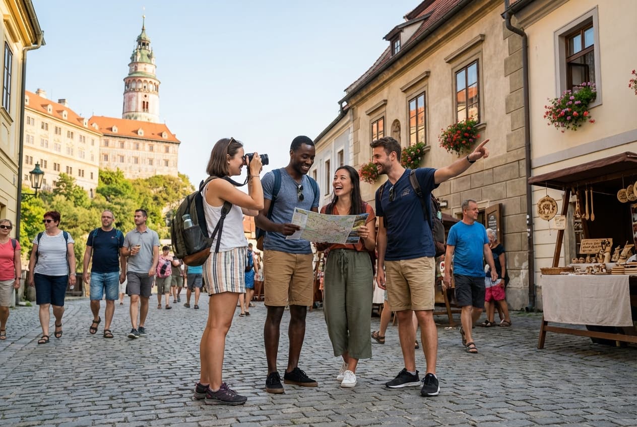 Český Krumlov in 2 Days for Friends - Český Krumlov Castle and tower with panoramic views Český Krumlov in 2 Days for Friends - Český Krumlov Castle and tower with panoramic views