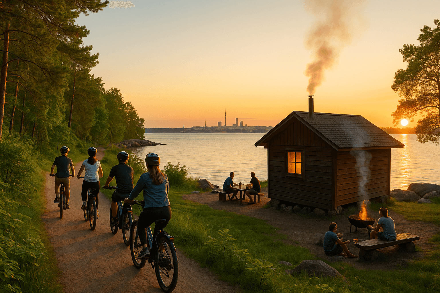 Helsinki in 1 Day for Friends - Cycle through Riistavuoren and Huopalahden parks Helsinki in 1 Day for Friends - Cycle through Riistavuoren and Huopalahden parks