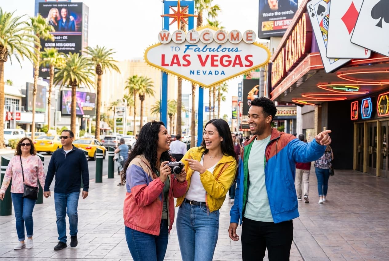 Friends' One-Day Las Vegas: Daytime Play + Night Helicopter Over the Strip Friends' One-Day Las Vegas: Daytime Play + Night Helicopter Over the Strip