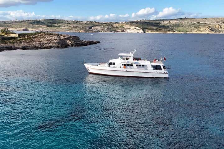 Full Day Round Malta Boat Cruise with Lunch and Swim Stops Full Day Round Malta Boat Cruise with Lunch and Swim Stops