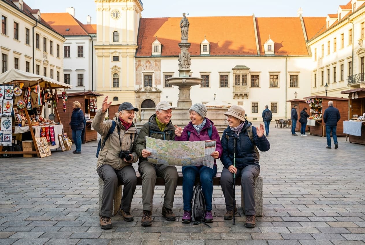 Bratislava in 2 Days for Seniors - Bratislava Castle courtyard views with taxi access Bratislava in 2 Days for Seniors - Bratislava Castle courtyard views with taxi access