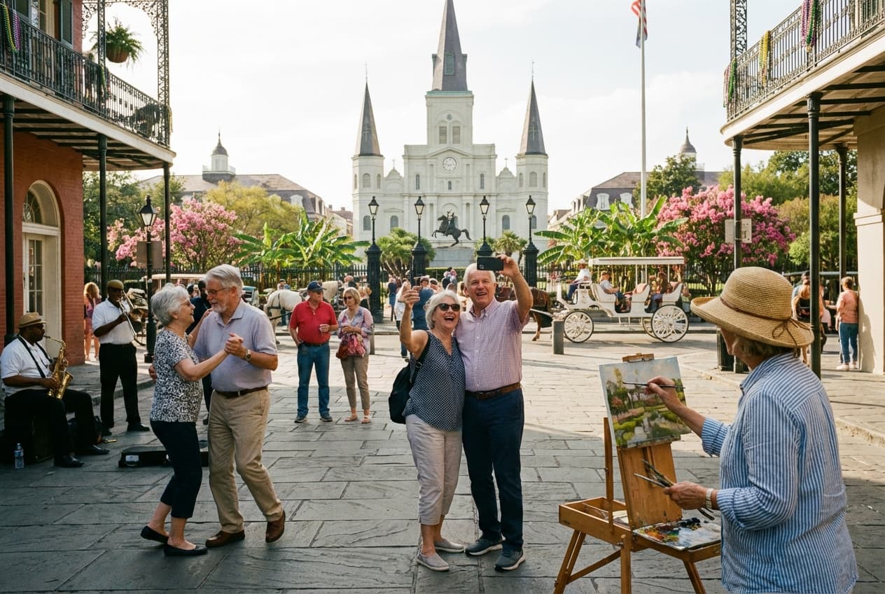 Gentle New Orleans: French Quarter, Garden District & River Cruise (Senior-Friendly) Gentle New Orleans: French Quarter, Garden District & River Cruise (Senior-Friendly)