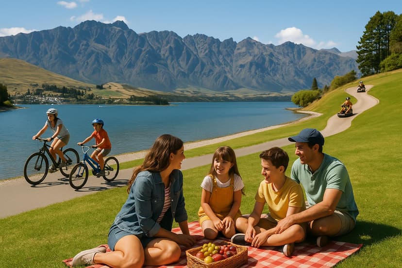 Gentle Thrills in Queenstown — Lakeside Bikes, Skyline Luge & Farm Picnics (Family-friendly)