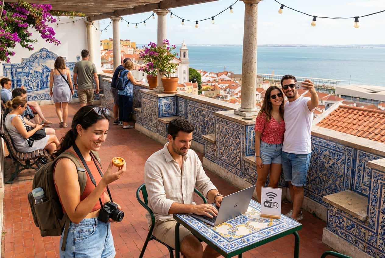 Miradouro Work-Hop: Tiles, Wi‑Fi, and Pastel de Nata Breaks — 4 days in Lisbon Miradouro Work-Hop: Tiles, Wi‑Fi, and Pastel de Nata Breaks — 4 days in Lisbon