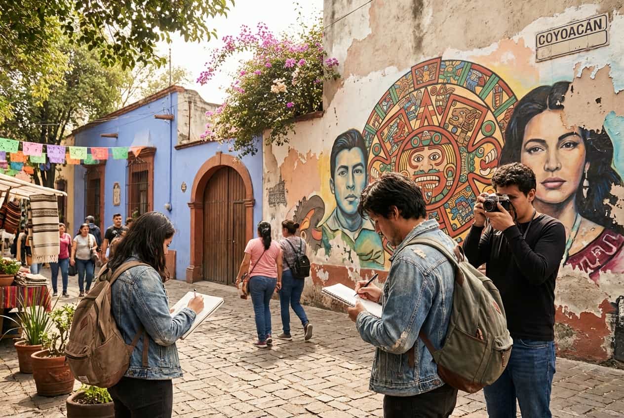 Murals-to-Studios: 4-day sketching itinerary — Coyoacán courtyards to Doctores walls Murals-to-Studios: 4-day sketching itinerary — Coyoacán courtyards to Doctores walls