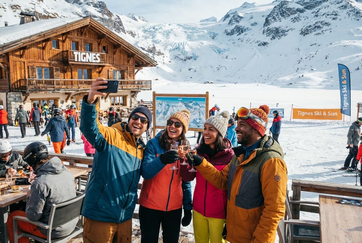 One High-Energy Day in Tignes for Friends (Winter) One High-Energy Day in Tignes for Friends (Winter)