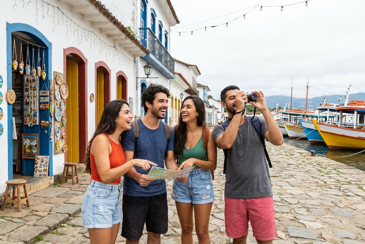 Paraty in a Day — Friends' Fun & Active Loop (Historic + Kayak + Live Music) Paraty in a Day — Friends' Fun & Active Loop (Historic + Kayak + Live Music)