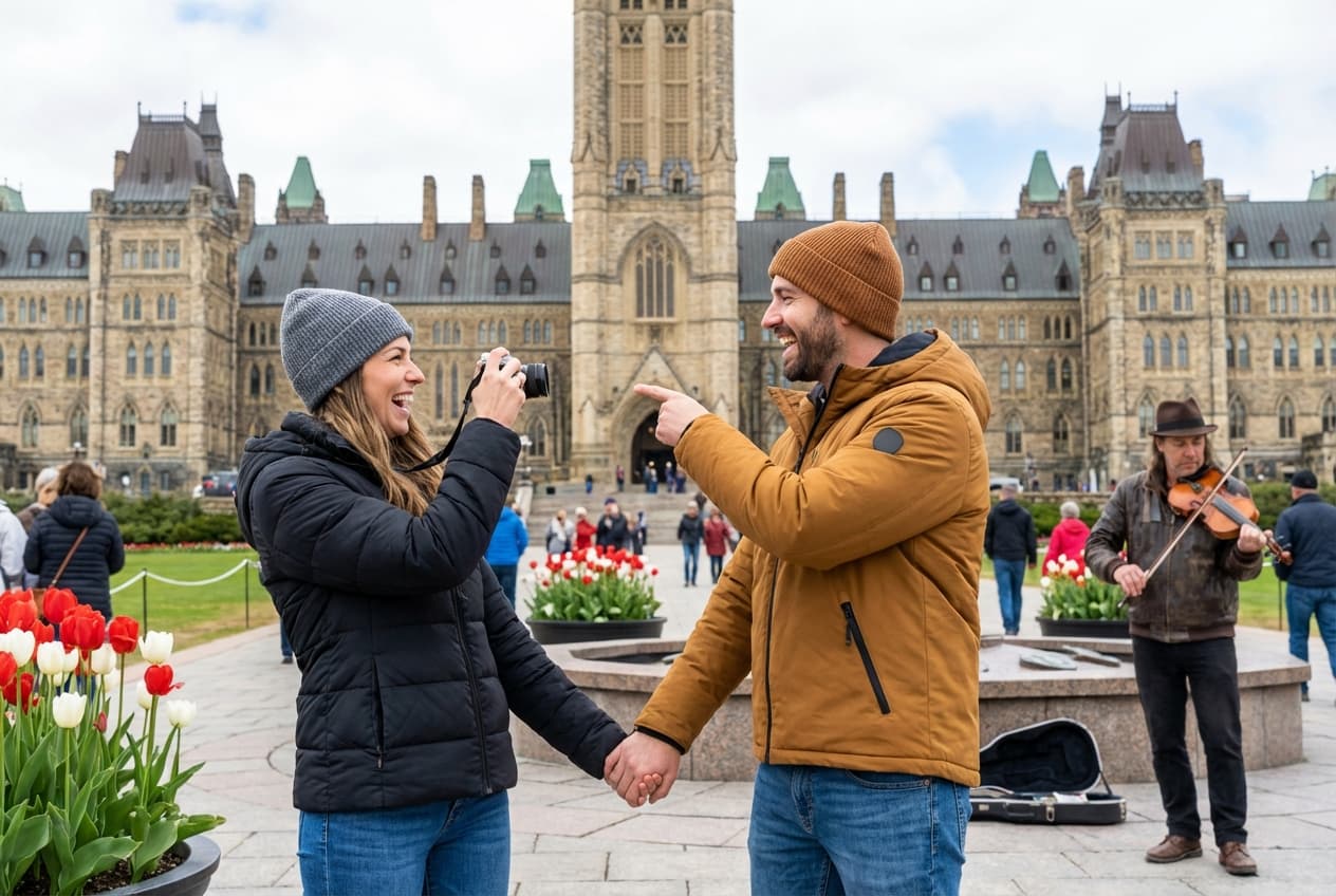 Ottawa in 2 Days for Couples - Sunset at Nepean Point with Parliament views Ottawa in 2 Days for Couples - Sunset at Nepean Point with Parliament views
