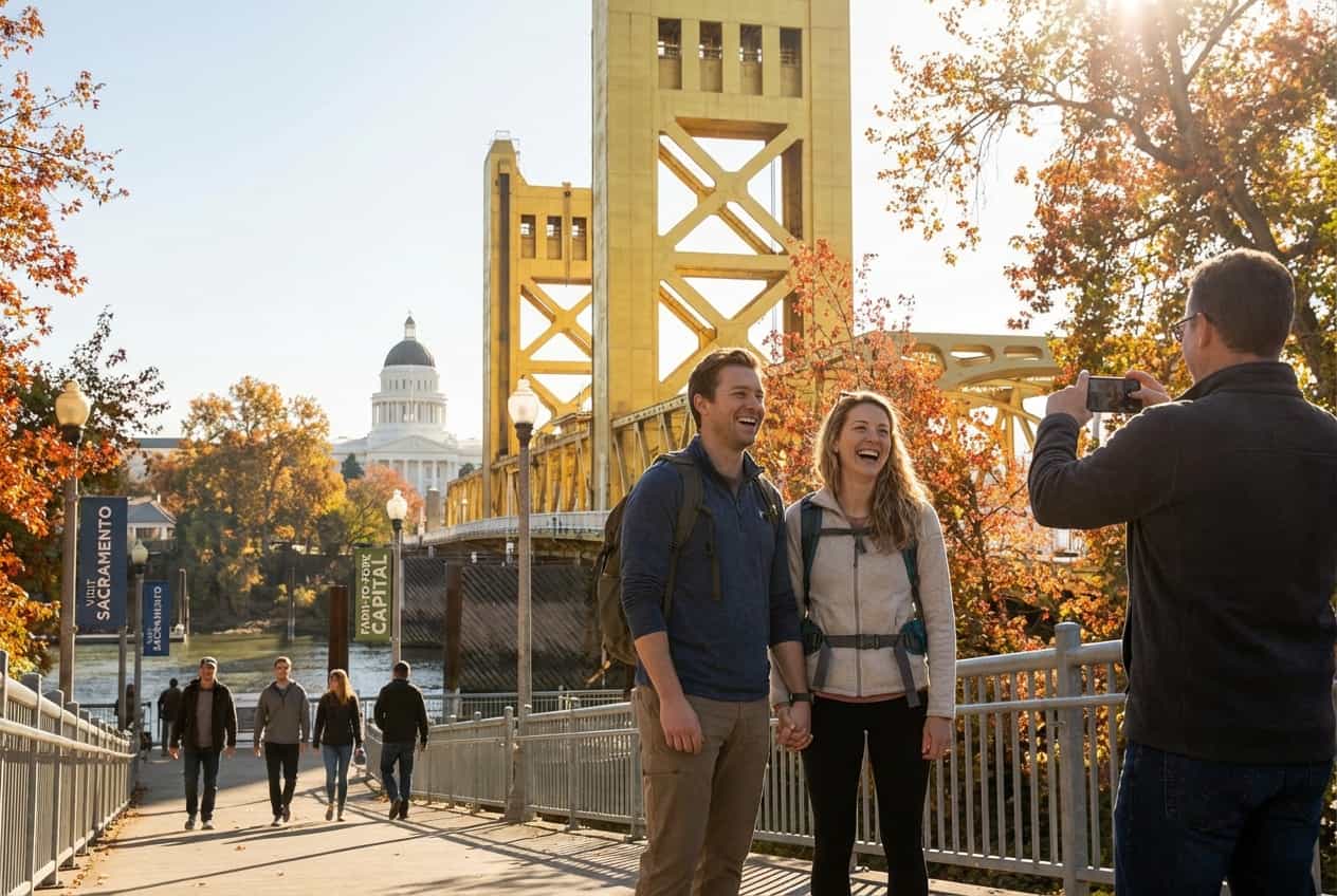 Sacramento in 2 Days - Sunset stroll across Tower Bridge and Old Sacramento waterfront Sacramento in 2 Days - Sunset stroll across Tower Bridge and Old Sacramento waterfront