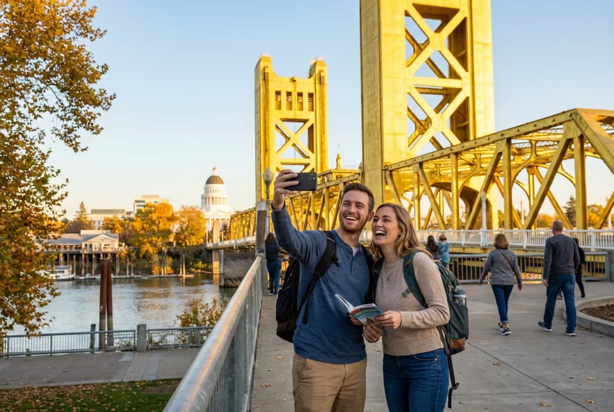 Sacramento in 1 Days - Golden-hour viewpoint at the Tower Bridge over the Sacramento River Sacramento in 1 Days - Golden-hour viewpoint at the Tower Bridge over the Sacramento River
