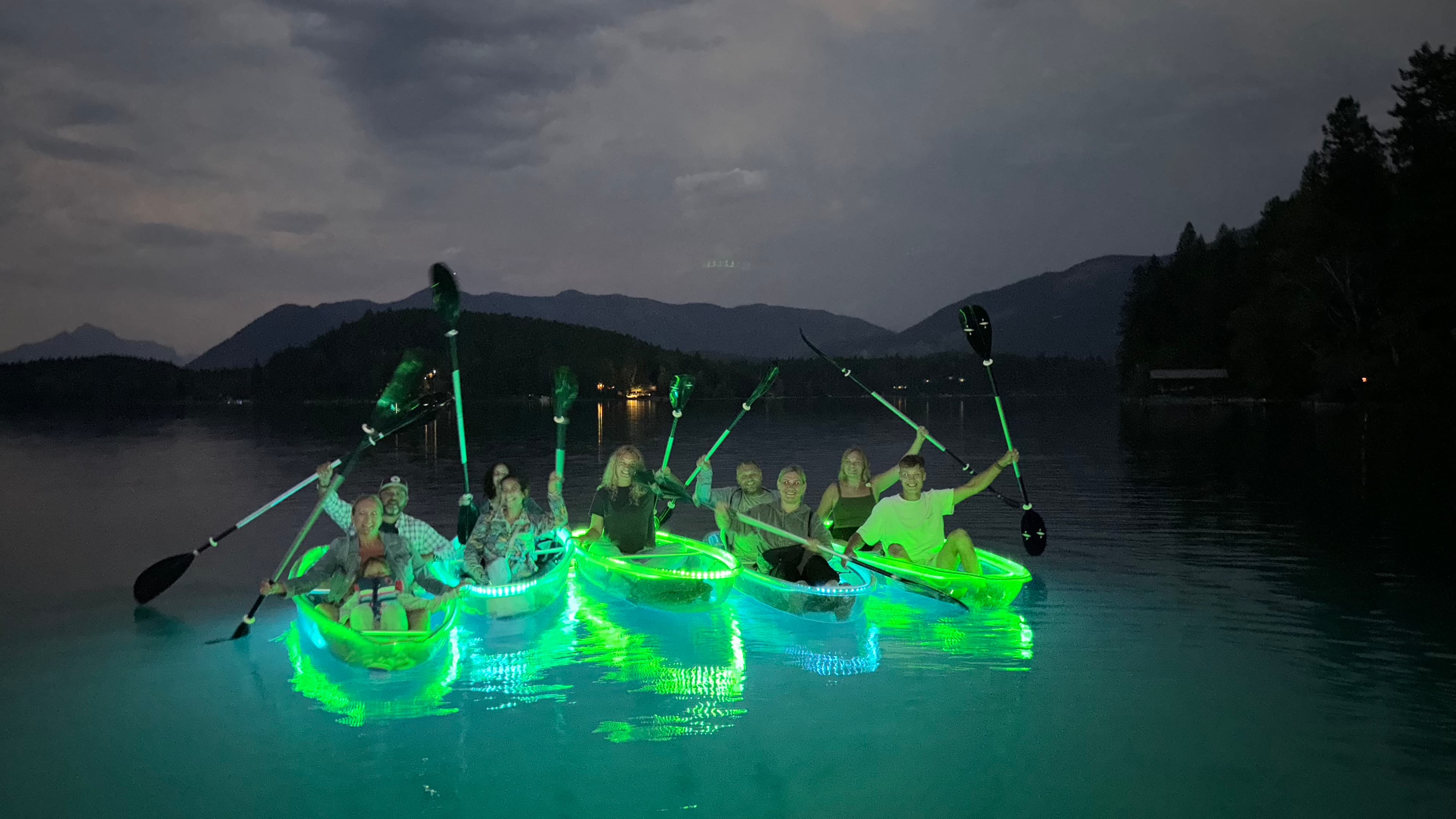 Romantic LED Sunset Clear Kayak Evening — Whitefish, MT Romantic LED Sunset Clear Kayak Evening — Whitefish, MT