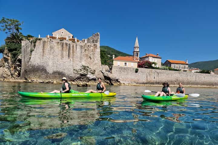 Small group kayaking tour from Budva to Sveti Nikola island caves Small group kayaking tour from Budva to Sveti Nikola island caves