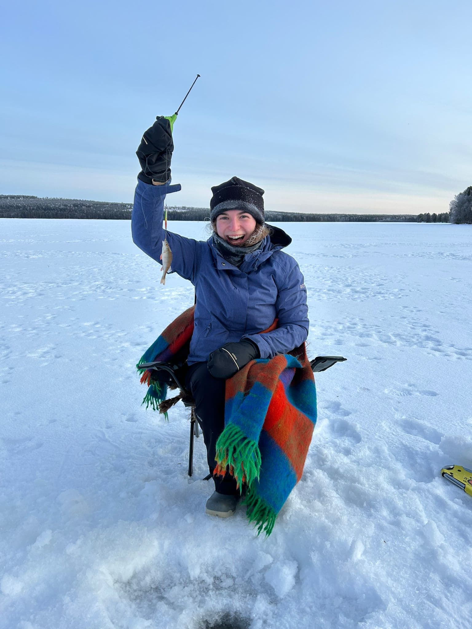 Snowshoeing & Ice Fishing on a Forest Lake Snowshoeing & Ice Fishing on a Forest Lake