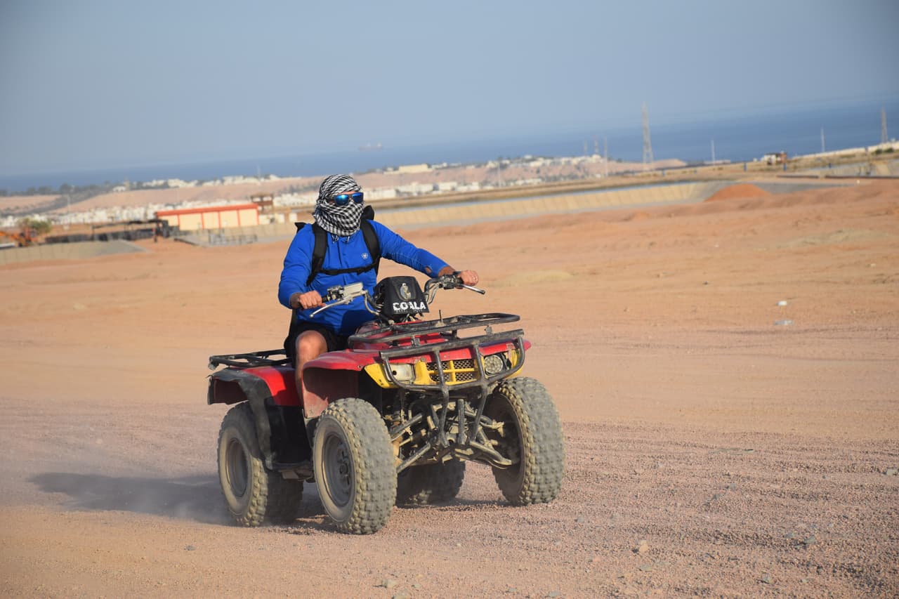 Sharm El-Sheikh in 1 Day for Friends - Guided quad-bike desert ride with photo stop at a desert echo point Sharm El-Sheikh in 1 Day for Friends - Guided quad-bike desert ride with photo stop at a desert echo point