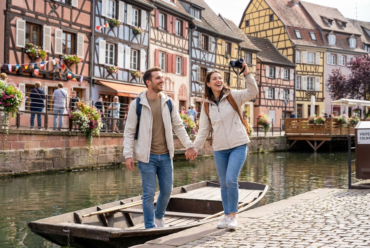 Colmar in 2 Days for Couples - Sunset boat ride through La Petite Venise Colmar in 2 Days for Couples - Sunset boat ride through La Petite Venise
