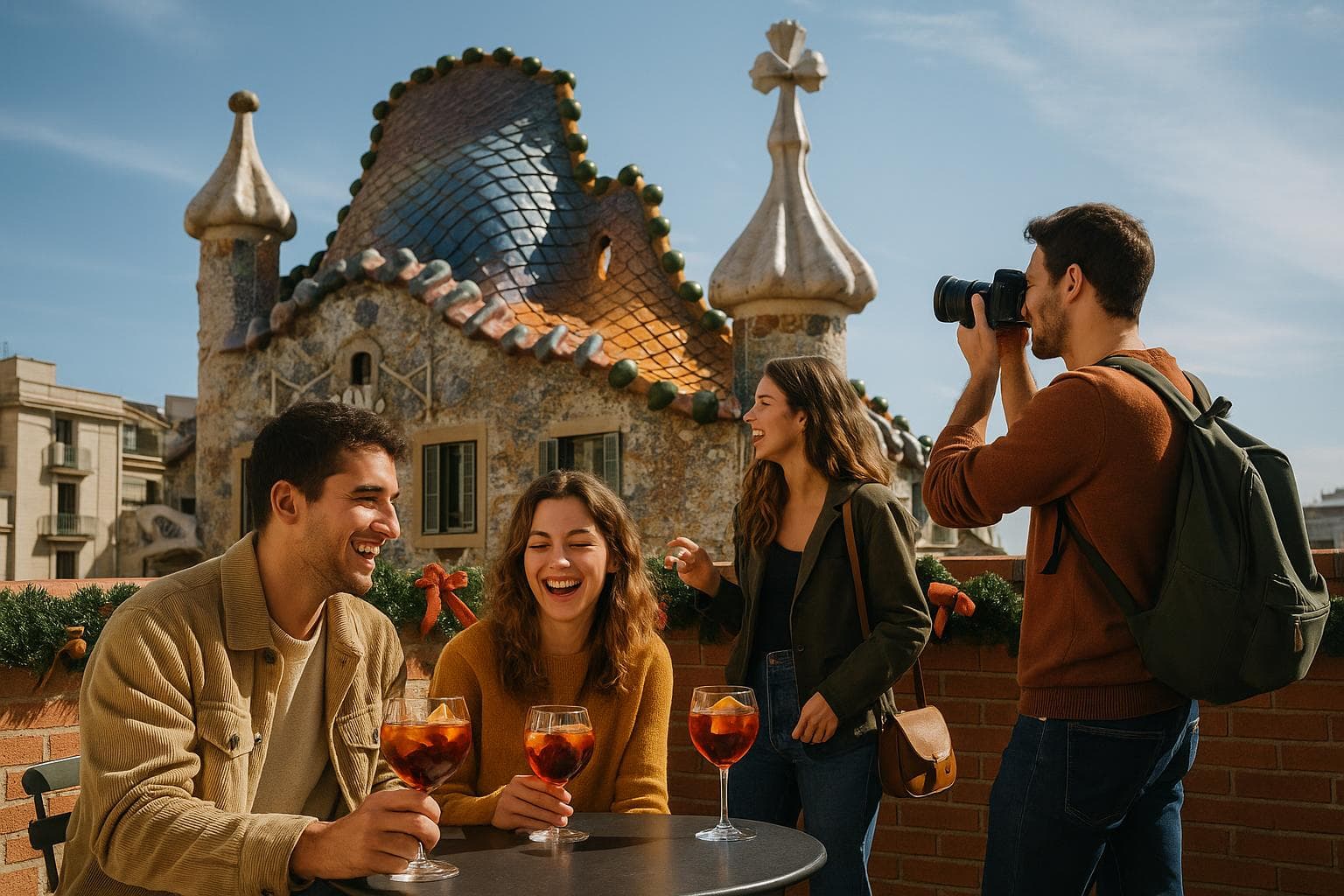 Vermouth Hours & Modernist Rooftops — Barcelona with Friends (3 days)