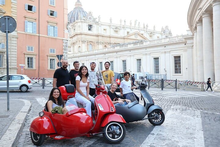 Vespa Sidecar Tour In Rome with Pickup, Drop-off, Gelato included Vespa Sidecar Tour In Rome with Pickup, Drop-off, Gelato included